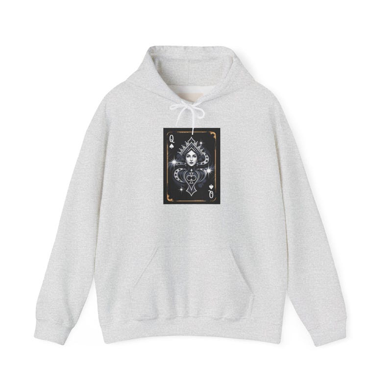 Spades Queen Hooded Sweatshirt - Card Players Gift / Poker or Spades Tournament Gear / Friend for Gifts / Birthday Gift