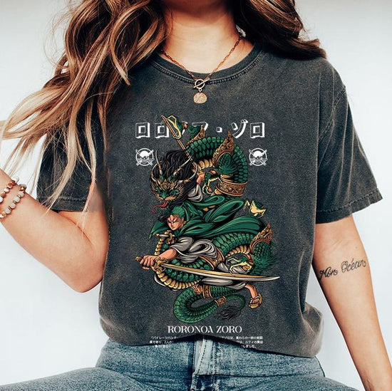 One Piece Zoro Shirt, One Piece Anime Unisex Oversize T-shirt Apparel, Dark Fantasy Merch