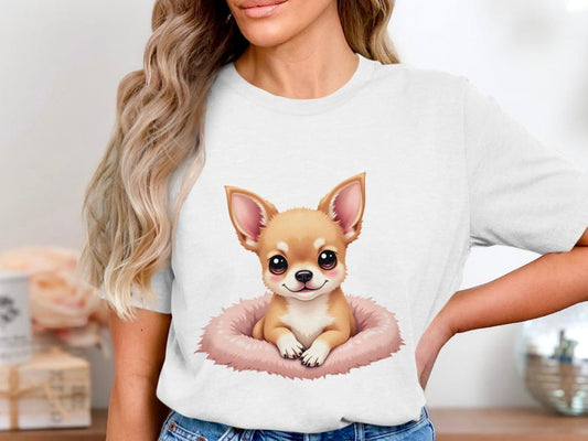 Cute Chihuahua T-Shirt, Puppy Dog Tee, Pet Lover Gift, Cartoon Chihuahua, Funny Dog Shirt