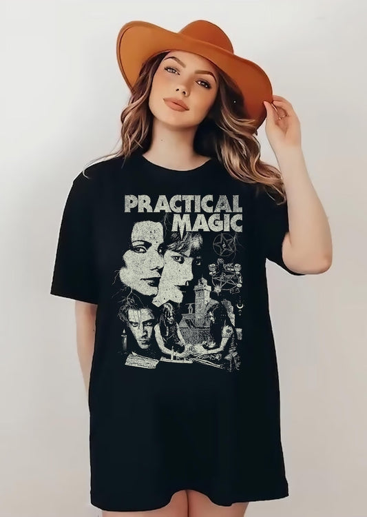 Practical Magic Vintage Tee. Comfort Colors. Fall Halloween Gift. Witchy Horror Gift. Retro Scary Movie Tee