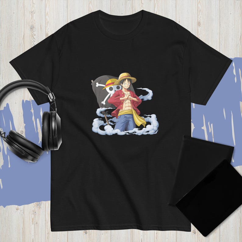 One Piece Luffy Classic Tee – Unisex 100% Cotton Anime Shirt – Gift for Anime Lovers