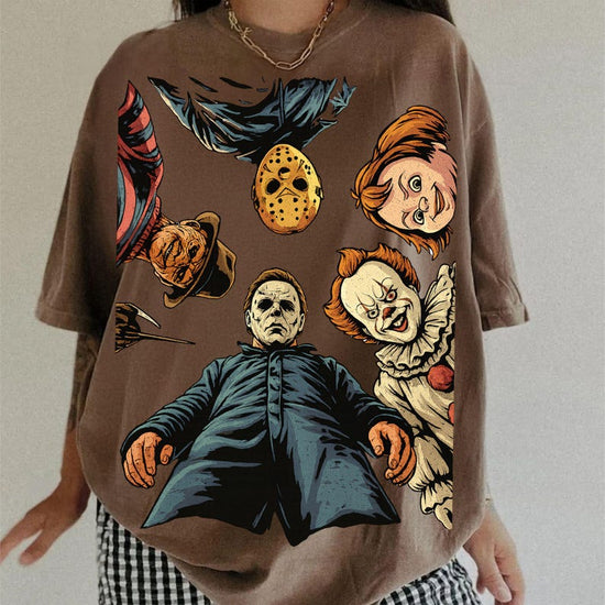 Retro Halloween, Halloween Characters Shirt, Halloween 2025, T-Shirt