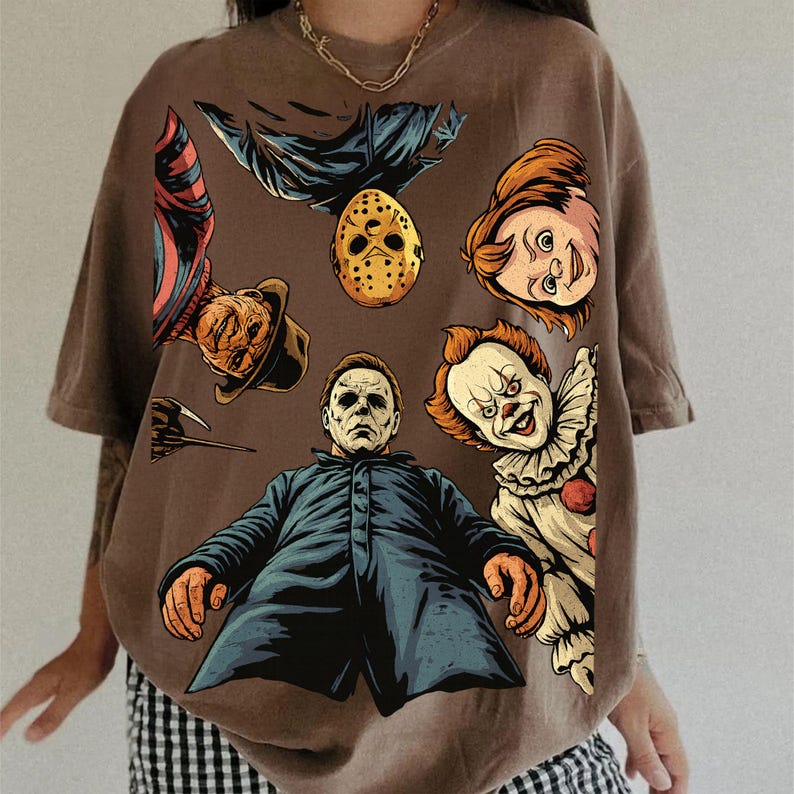 Retro Halloween, Halloween Characters Shirt, Halloween 2025, T-Shirt