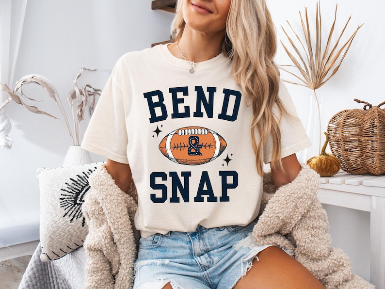 Football Season Tee, Bend And Snap Football T-Shirt, Sports Season, College Football Tee, Fall Season, Retro Football Tee