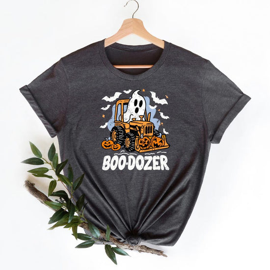 Funny Halloween Construction T shirt, Boo-Dozer Toddler Graphic Tee, Cute Bulldozer Halloween Shirt for Boys,Trendy boy Halloween shirt gift