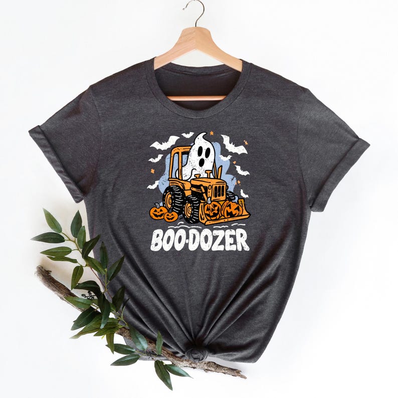 Funny Halloween Construction T shirt, Boo-Dozer Toddler Graphic Tee, Cute Bulldozer Halloween Shirt for Boys,Trendy boy Halloween shirt gift