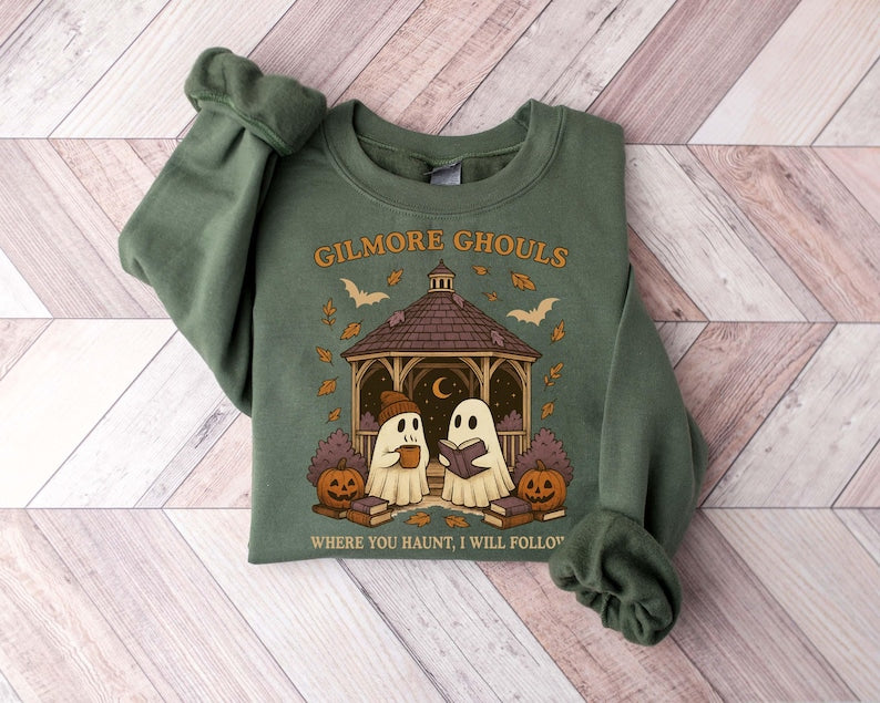 Gilmore Ghouls Shirt, Where You Haunt I Will Follow Shirt, Cute Ghost Halloween Tee, Spooky Fall Shirt, Autum Shirt, Ghost Couple Gift, Sweatshirt