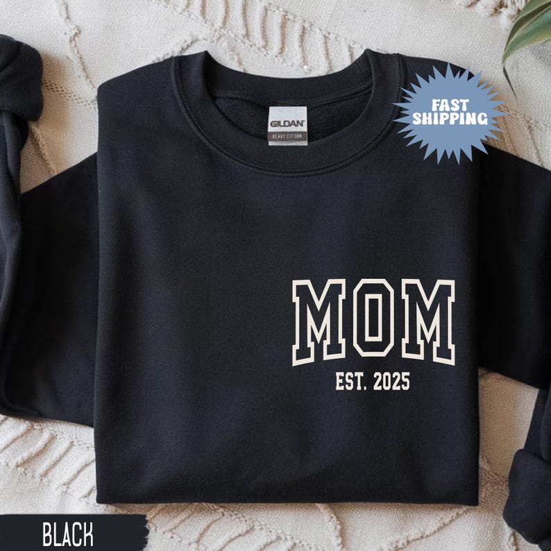 Matching Mom And Dad Shirts, Mom Custom Est Sweatshirt, Custom Mom Gift, Pregnancy Announcement, Mama Est Sweatshirt