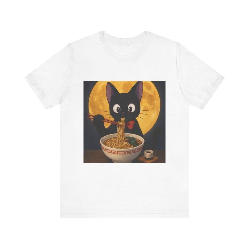 Cat Ramen T-shirt,jiji, Funny Cat T-Shirt, Unisex Graphic Tee, Cute Cat Apparel, Pet Lover Gift, Foodie Fashion