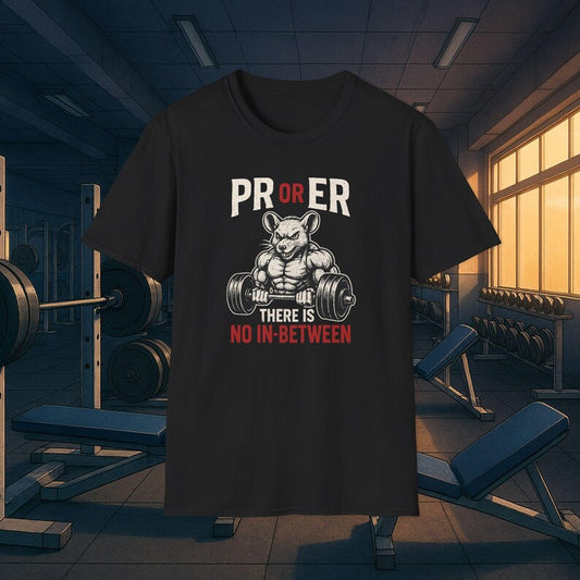 PR or ER Weightlifting Graphic Tee, Gym Apparel, Fitness Shirt, Bodybuilding Gift, Workout Clothing