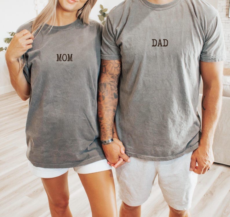 Mom and Dad Matching Shirts, Family Gift, Parents T-Shirts,Couple Outfit, Mom Dad Shirts, Family Look, Custom Couple T-Shirts