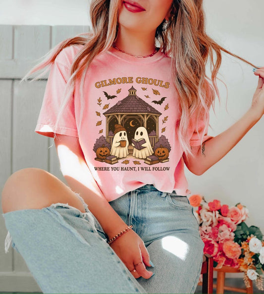 Gilmore Ghouls Shirt, Where You Haunt I Will Follow Shirt, Cute Ghost Halloween Tee, Spooky Fall Shirt, Autum Shirt, Ghost Couple Gift, T-Shirt