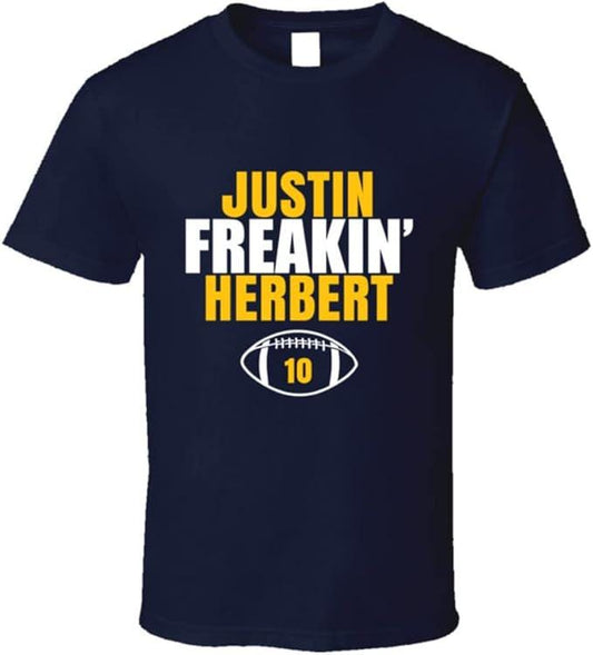 FanTstore Justin Freakin' Herbert Los Angeles Football Light Blue T Shirt - Wozzi Free