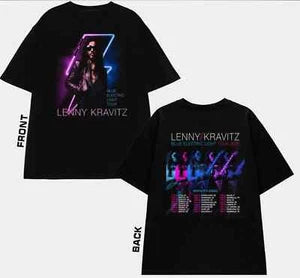 2025 Lenny Kravitz Blue Electric Light Tour T-Shirt, Lenny Kravitz Concert